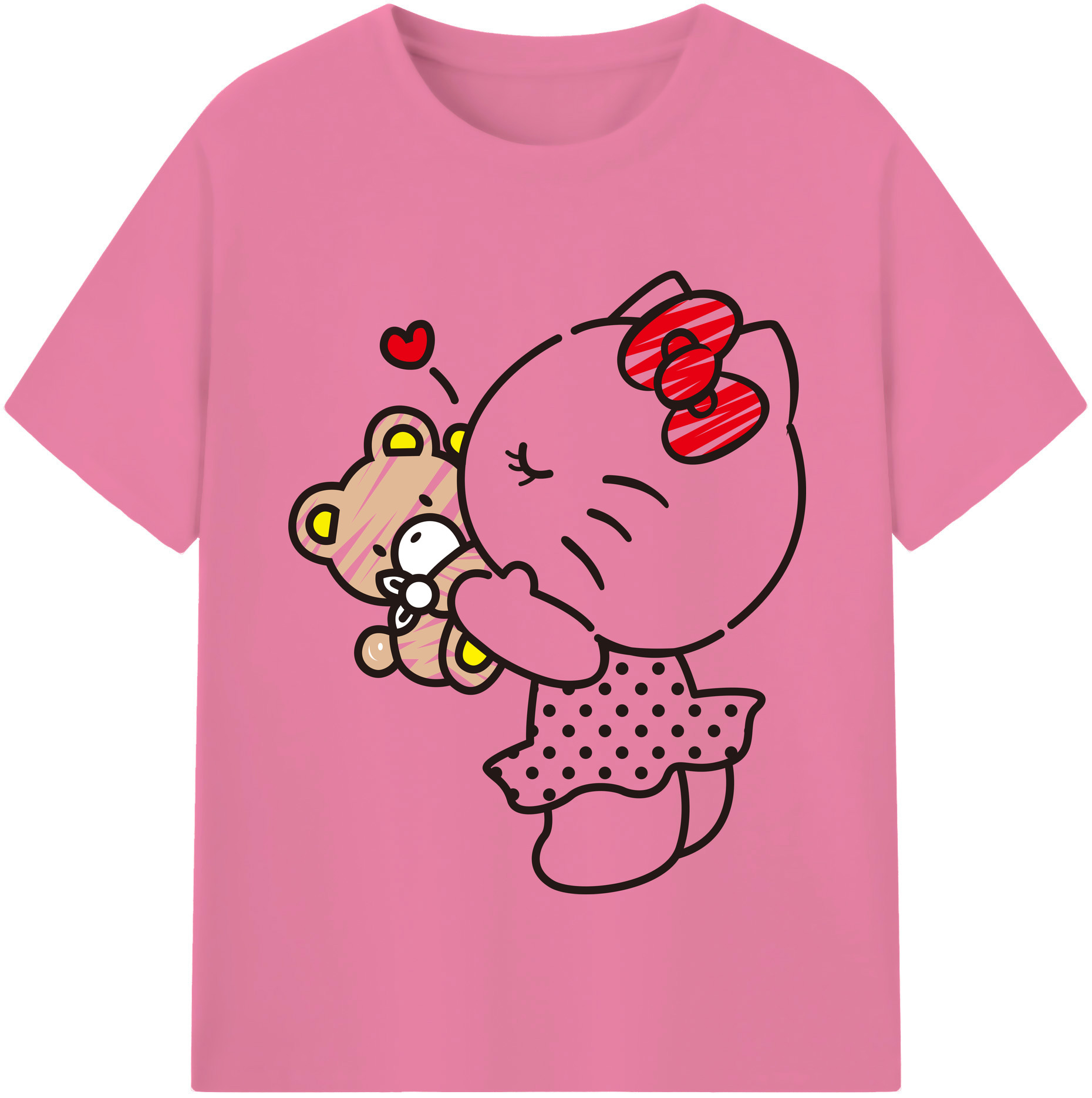 （画像用） Hello Kitty ハローキティ 綿100％半袖Tシャツ（フロントプリント）